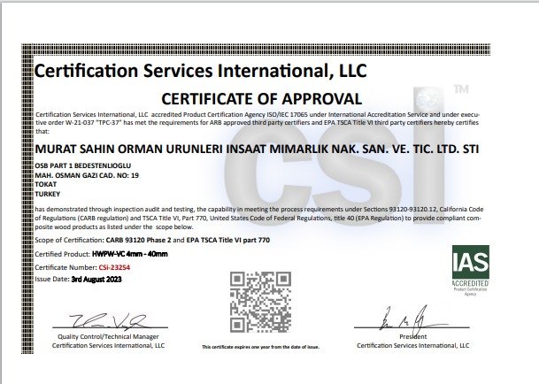 CSi-23254 2023 EPA and CARB cert
